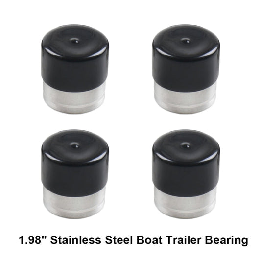 4 in 1 1.98 inch Stainless Steel Boat Trailer Hub Bearings with Protective Covers, Trailer Hub Bearings