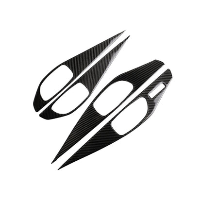 4 PCS Car Carbon Fiber Door Inner Handle Panel Decorative Sticker for Infiniti Q50 2014-2020, Left Drive, Door Inner Handle Panel (A)