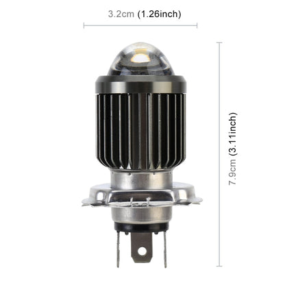 H4 DC12-80V / 10W / 6000K / 3000K / 800LM Bicolor Motorcycle Headlights with Projector Lens, H4