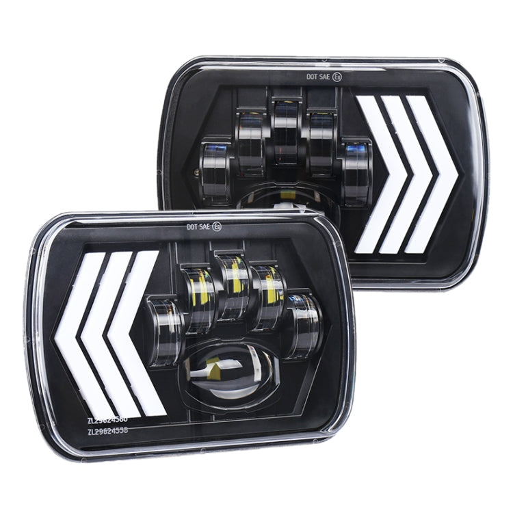 2 PCS 5X7 inch Car Modified Red Background LED Square Headlamp for Jeep Wrangler, For Jeep Wrangler(5X7 inch)