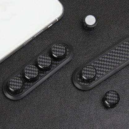 Car Carbon Fiber Magnetic Clamp Cable Storage Box Creative Desktop Hub Organizer, Desktop Hub Organizer