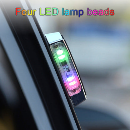 2 PCS Car LED Door Warning Lights Anti-collision Door Opening Lamp Flashing Lights, Door Warning Lights (Silver)