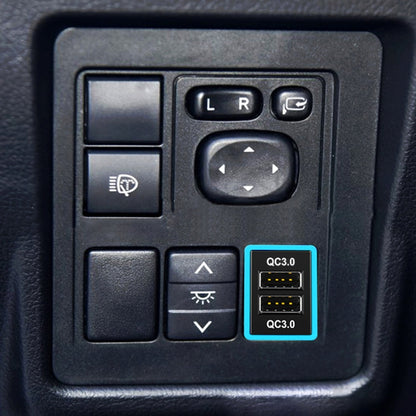 Car QC3.0 Fast Charge USB Interface Modification Charger for Toyota, Fuse to Take Power, Fuse (Ice Blue Light)