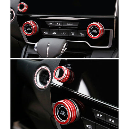3 PCS Car Metal Air Conditioner Knob Case for Honda CR-V 2017, For Honda CR-V 2017 (Red), For Honda CR-V 2017 (Blue)