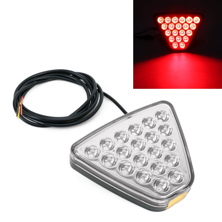 DC12V 1W Car Triangle Highlight Brake Lights Reversing Light with 20LEDs SMD-3528, Triangle (Transparent), Triangle (Black), Triangle (Red)