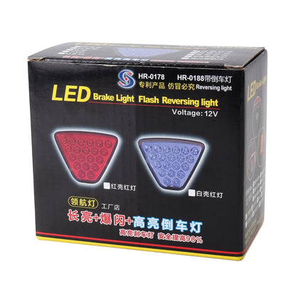 DC12V 1W Car Triangle Highlight Brake Lights Reversing Light with 20LEDs SMD-3528, Triangle (Black), Triangle (Red), Triangle (Transparent)
