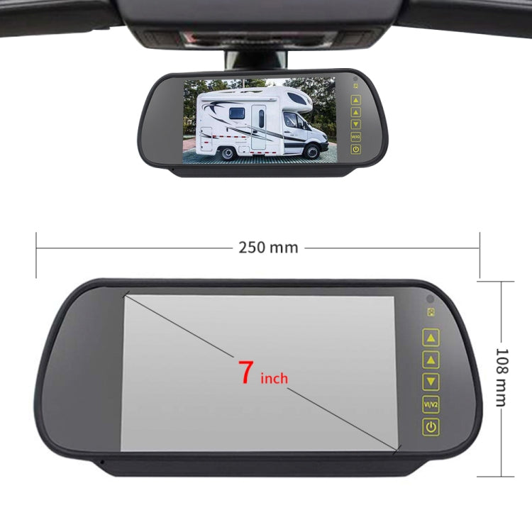PZ475 Car Waterproof 170 Degree Brake Light View Camera + 7 inch Rearview Monitor for Volkswagen Crafter, PZ475 + 7 inch Rearview Monitor