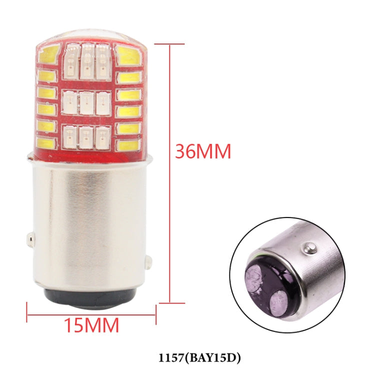 2 PCS 1157 DC12V / 1.1W Motorcycle / Car LED Double Color Flashing Light Turn Signal / Brake Lamp with 42LEDs SMD-3014 Lamp Beads, 1157 DC12V