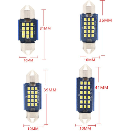 2pcs 39mm DC12-24V / 1W / 6000K / 60LM 15LEDs SMD Car Reading Lamp Dome Light, 39mm