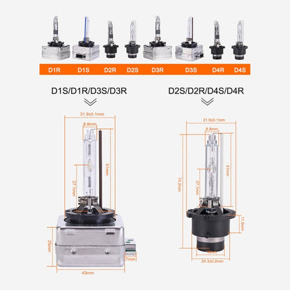 2 PCS D3R 8000K Car HID Xenon Bulb Kit Headlight, 8000K