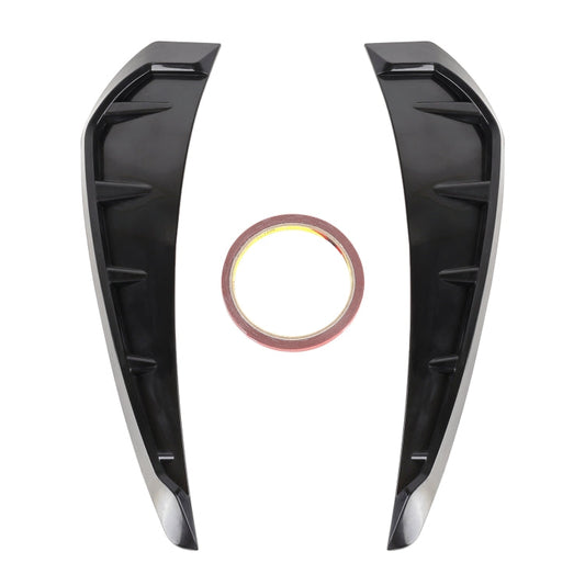 2 PCS Car Soft Silicone Decorative Sticker Outside Sticker, Bright Black, Bright Black