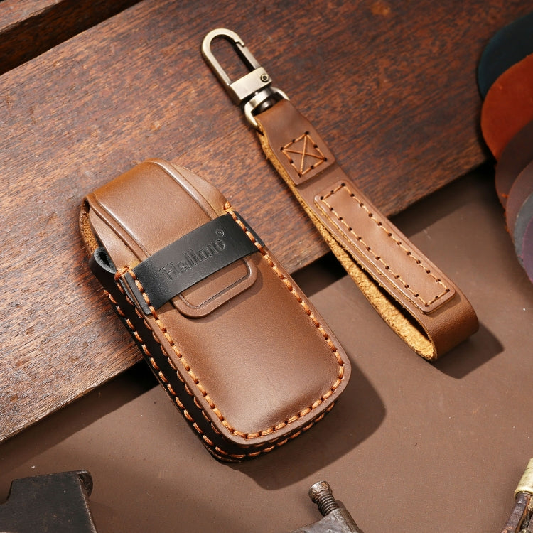 Hallmo Car Cowhide Leather Key Protective Cover Key Case for Audi A6L / A8L / A4 / A7 / A5 A Style, For Audi A6L A Style