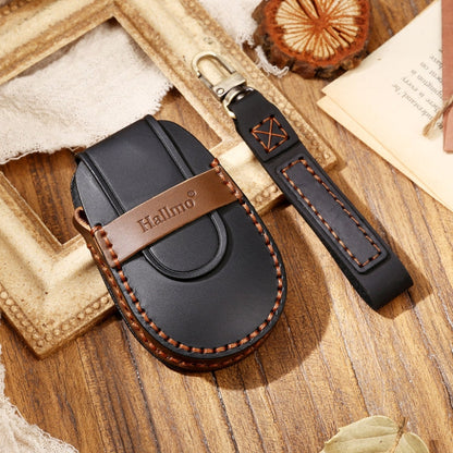 Hallmo Car Cowhide Leather Key Protective Cover Key Case for NIO ES6 / ES8, For NIO ES6 / ES8