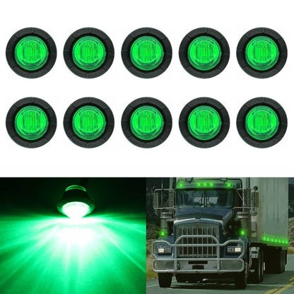 10 PCS MK-009 3/4 inch Car / Truck 3LEDs Side Marker Indicator Lights Bulb Lamp, MK-009(Red Light), MK-009(White Light), MK-009(Yellow Light), MK-009(Blue Light), MK-009(Green Light)