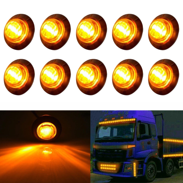 10 PCS MK-009 3/4 inch Car / Truck 3LEDs Side Marker Indicator Lights Bulb Lamp, MK-009(Red Light), MK-009(White Light), MK-009(Yellow Light), MK-009(Blue Light), MK-009(Green Light)