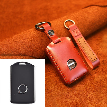 For Volvo Single Slit Style Car Cowhide Leather Key Protective Cover Key Case, For Volvo Single Slit Style
