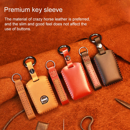 For Volvo Single Slit Style Car Cowhide Leather Key Protective Cover Key Case, For Volvo Single Slit Style