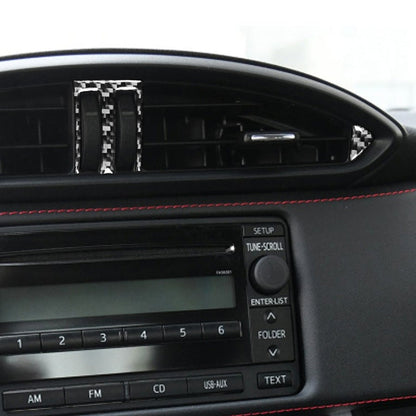 3 in 1 Car Carbon Fiber Central Air Outlet Decorative Sticker for Subaru BRZ / Toyota 86 2017-2019, Left and Right Drive Universal, Central Air Outlet