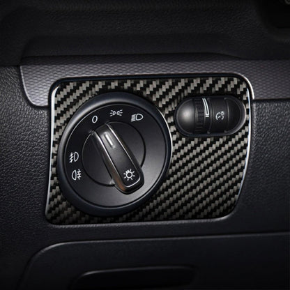 Carbon Fiber Car Headlight Switch Panel Decorative Sticker for Volkswagen Golf 6 2008-2012, Left Driving, Headlight Switch Panel, Left Driving