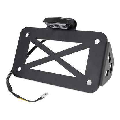 Motorcycle American Cruise Retro License Plate Holder with Light, License Plate Holder
