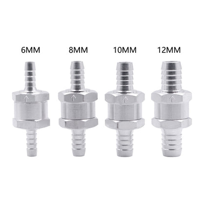 Car 8mm Aluminium Alloy Fuel Petrol One Way Non Return Check Valve, 8mm Silver