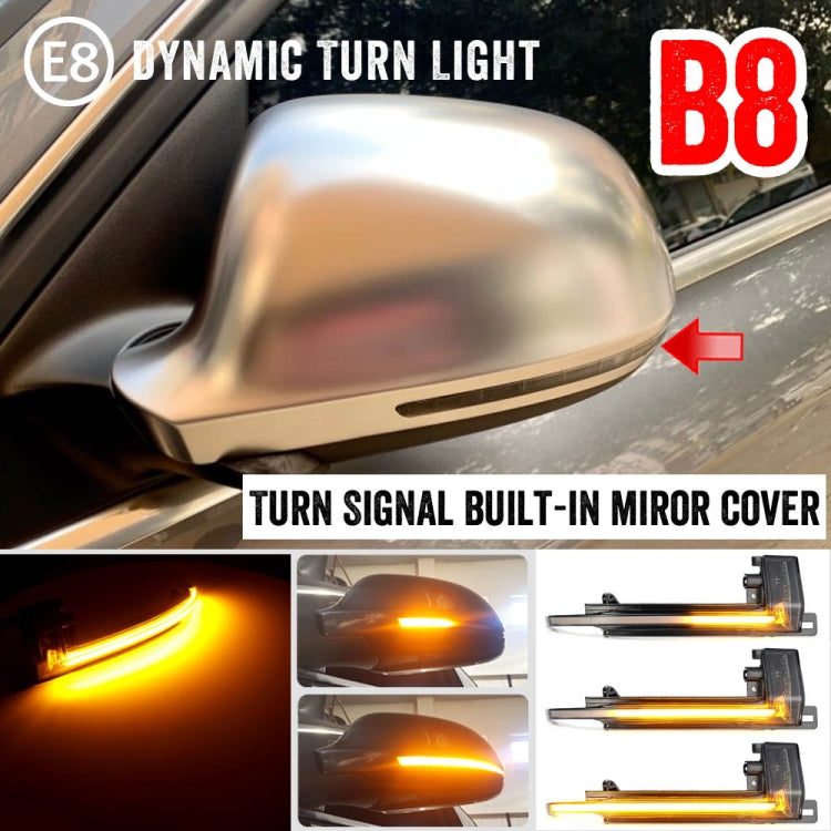 1 Pair For Audi A4 B8 Car Dynamic LED Turn Signal Light Rearview Mirror Flasher Water Blinker, For Audi A4 B8