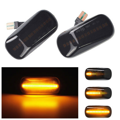 2pcs For Honda Civic 2001-2015 Car Dynamic LED Fender Side Light 34301-S5H-T02, For Honda Civic 2001-2015 (Transparent), For Honda Civic 2001-2015 (Transparent Black)