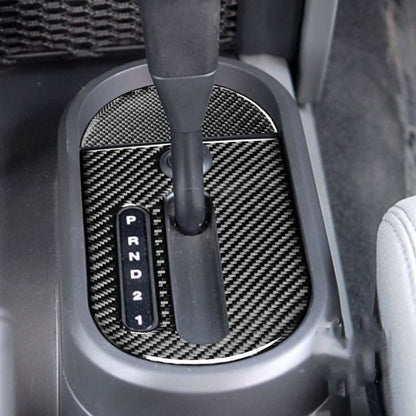 2 in 1 Car Carbon Fiber Gear Decorative Sticker for Jeep Wrangler JK 2007-2010, Left Drive , Gear