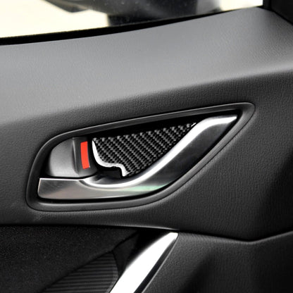 Car Carbon Fiber Inner Door Bowl Decorative Sticker for Mazda, Left and Right Drive Universal, Inner Door Bowl