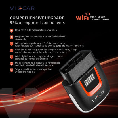 Viecar VP002 Car Mini OBD Fault Detector V1.5 WiFi Diagnostic Tool, VP002