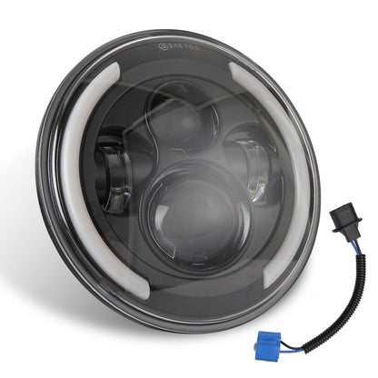 7 inch H4 / H13 DC 9V-30V 3000LM 3000K-6000K 25W Car Round Shape LED Headlight Lamps for Jeep Wrangler, with Angel Eye, For Jeep Wrangler