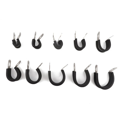 10 PCS Car Rubber Cushion Pipe Clamps Stainless Steel Clamps, Size: 7/4 inch (44mm), Size: 7/4 inch (44mm)