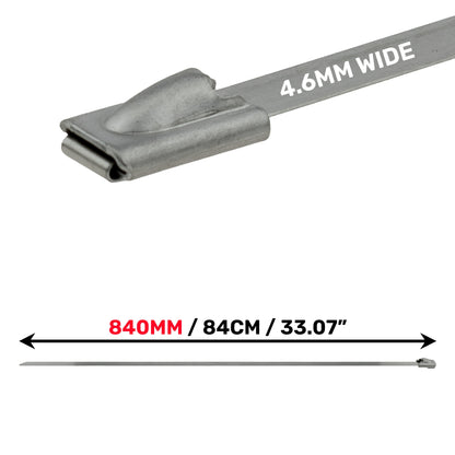 Stainless Steel Cable Ties 4.6mm x 840mm Stainless Steel Fitting Cable Tie Pack