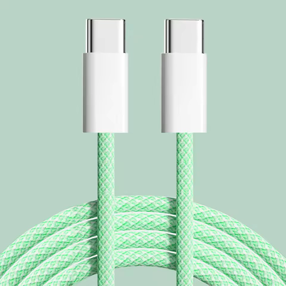 USB Type C to C Braided Colourful Charging Data Cable 1M 30W