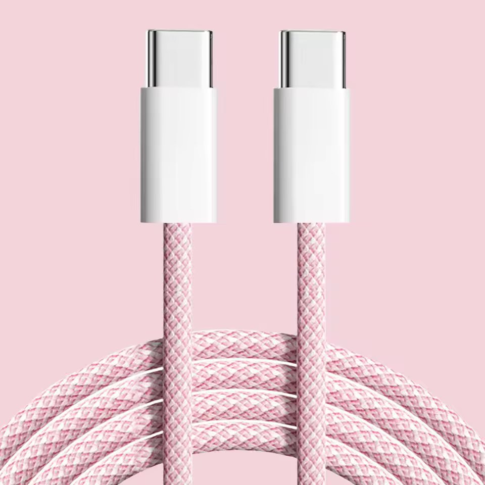 USB Type C to C Braided Colourful Charging Data Cable 1M 30W