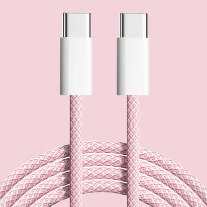 USB Type C to C Braided Colourful Charging Data Cable 1M 30W