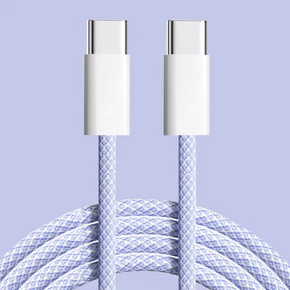 USB Type C to C Braided Colourful Charging Data Cable 1M 30W