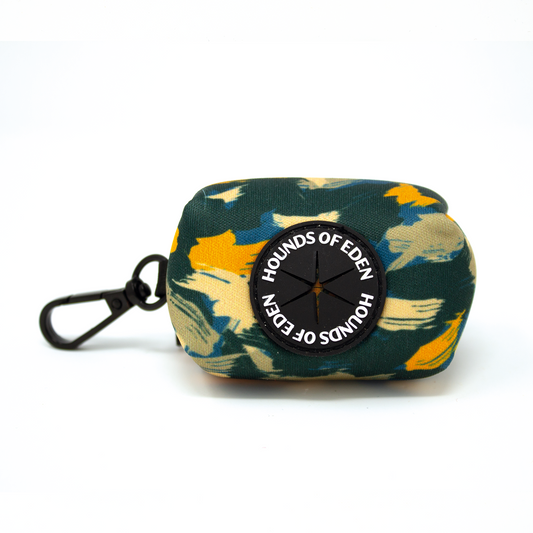 'Brush it Off’ - Olive, Blue & Orange Camo Pattern Poop/Treat Bag Holder