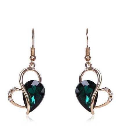 Elegant Heart Jewellery Necklace & Earrings, 2pc Set