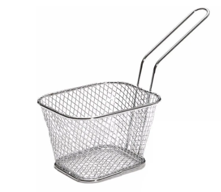Mini Square Metal French Fries Chips Serving Basket Stylish and Versatile