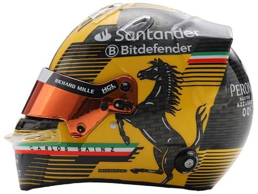 Carlos Sainz F1 Italian GP Monza 2024 Helmet 1:5 Scale Looksmart Resin Replica