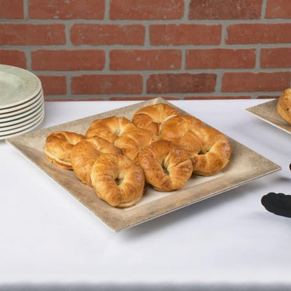 Jazz Square Melamine Plates 150mm (6'') with Crackle Finished Border