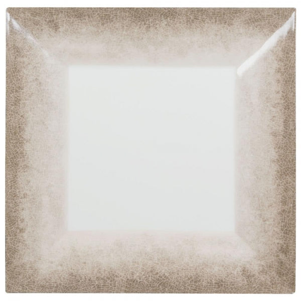 Jazz Square Melamine Plates 200mm (8") with Crackle Finished Border