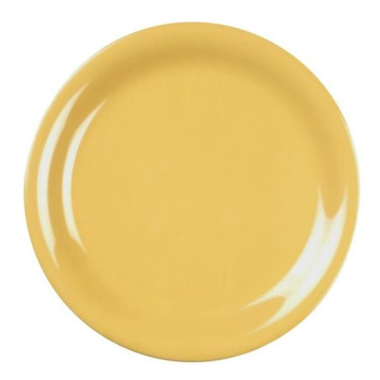 Narrow Rim Yellow Melamine Plate 265mm / 10 ½in - Pack Of 12