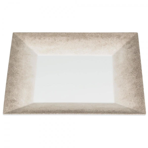 Jazz Square Melamine Plates 200mm (8") with Crackle Finished Border