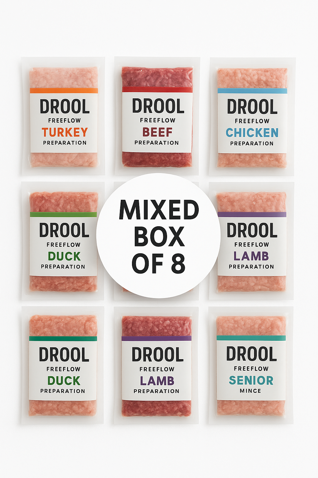 Drool Mince Freeflow Mixed 8 pack box