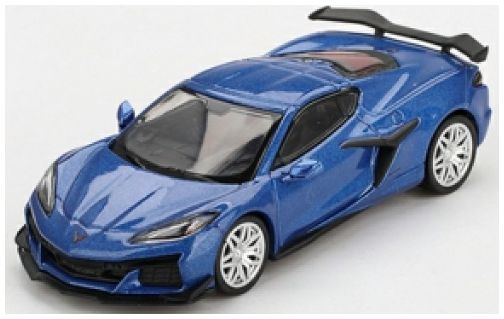 Chevrolet Corvette Z06 2023 Elkhart Lake Blue Metallic (RHD) 1:64 Scale MINI GT Diecast Model