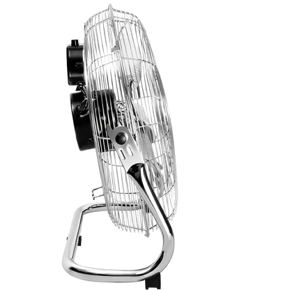 Chrome Floor Fan for Homes, Gyms, Bedrooms & Kitchens