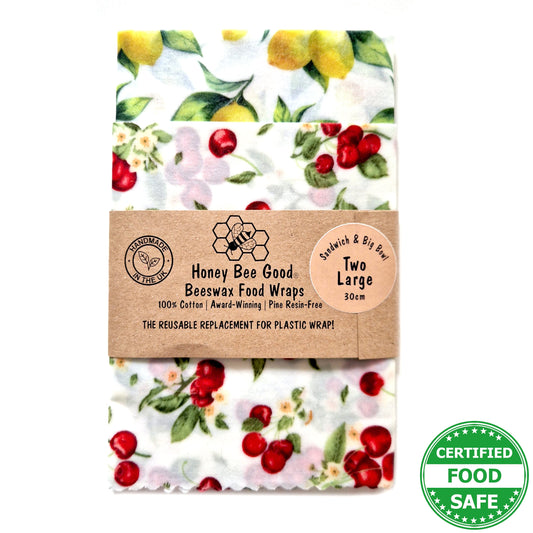 *Set of 2 Large Handmade Beeswax Wraps | Italian Kitchen