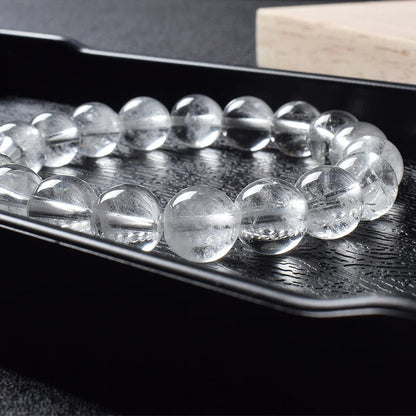 10mm Clear Quartz (Rock Crystal) Strech Bracelet